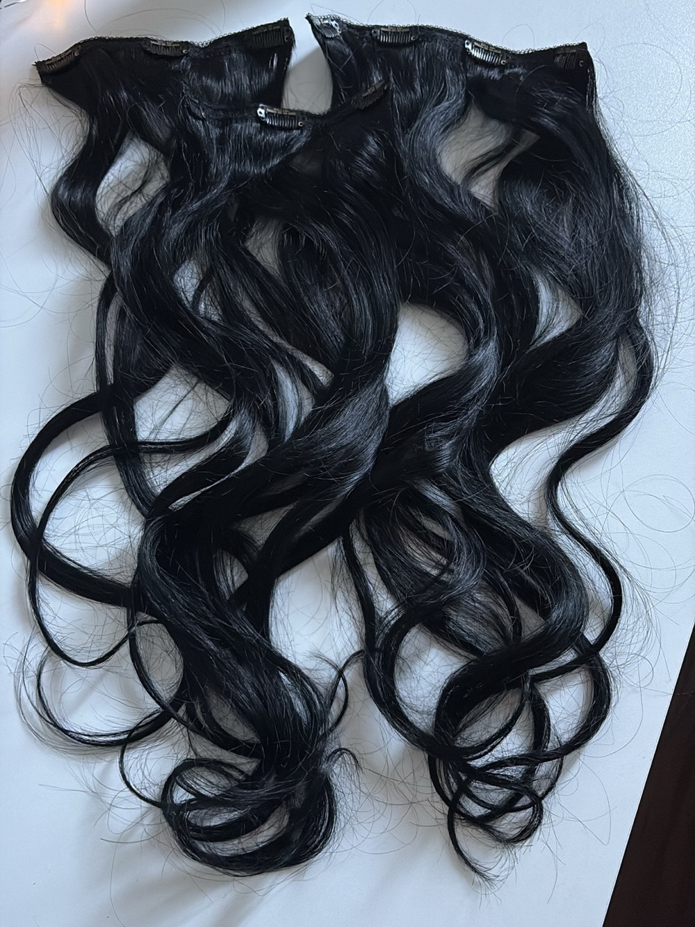 BELLAMI Black Wavy Clip-In Hair Extensions